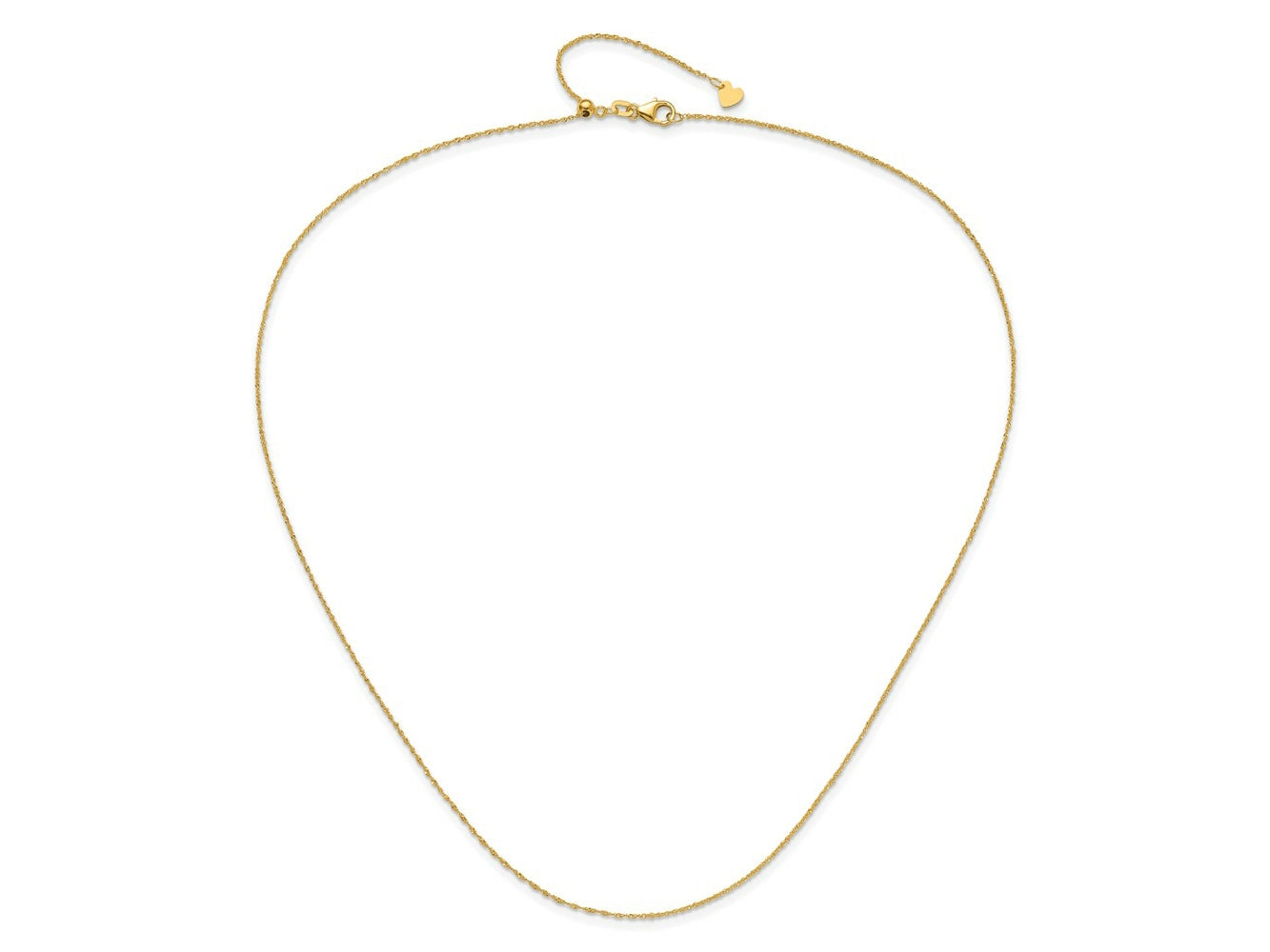 FJC Finejewelers 14 kt Yellow Gold Adjustable Sparkle Singapore Chain 22 Inches x 0.95 mm