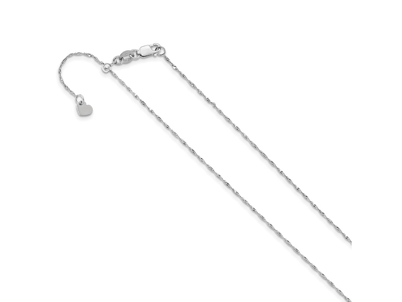 FJC Finejewelers 14 kt White Gold Adjustable .95mm Sparkle Singapore Chain 22 Inches x 0.95 mm
