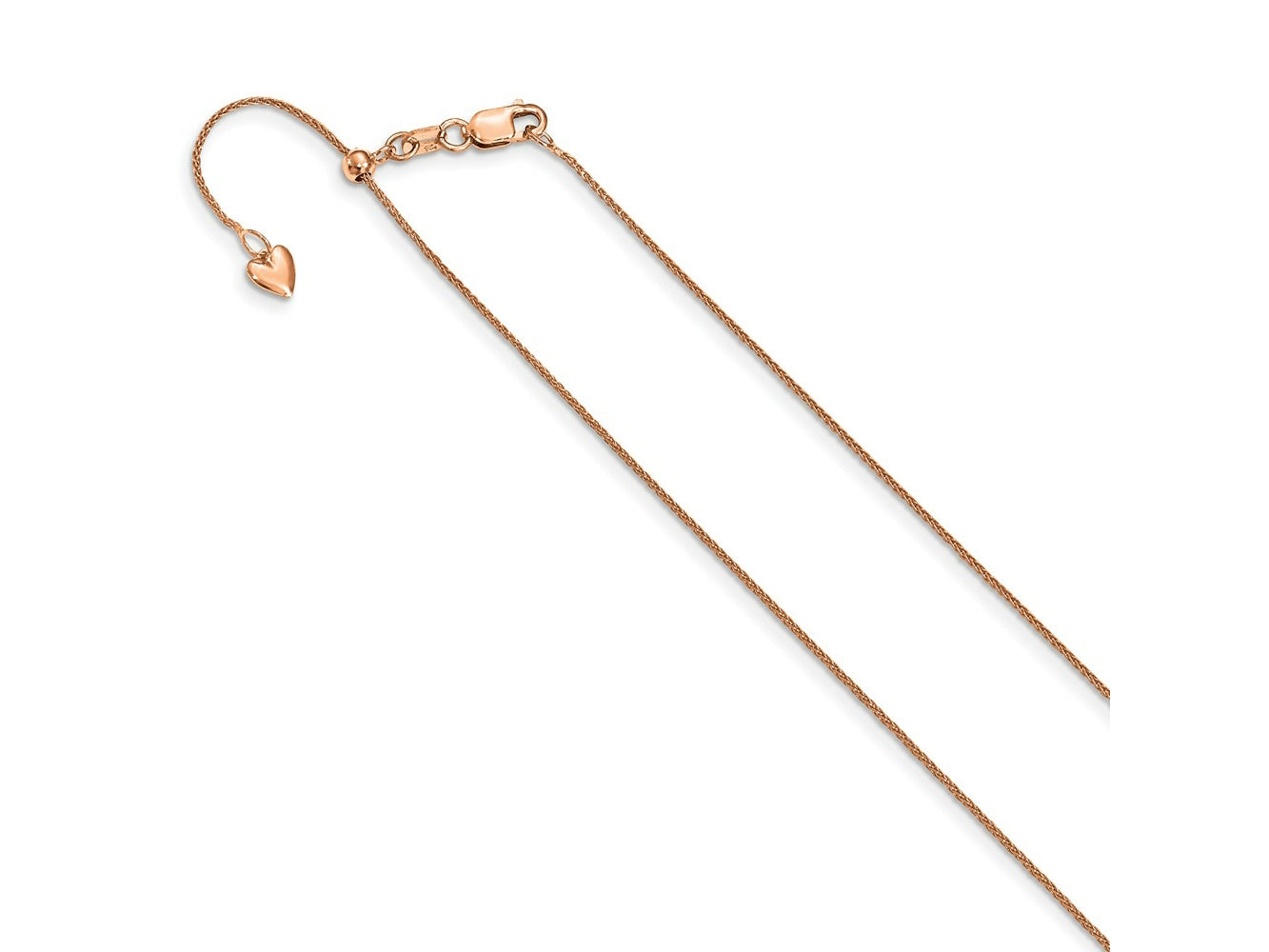 FJC Finejewelers 14 kt Rose Gold Spiga Adjustable .85mm Wheat Chain 22 Inches x 0.85 mm