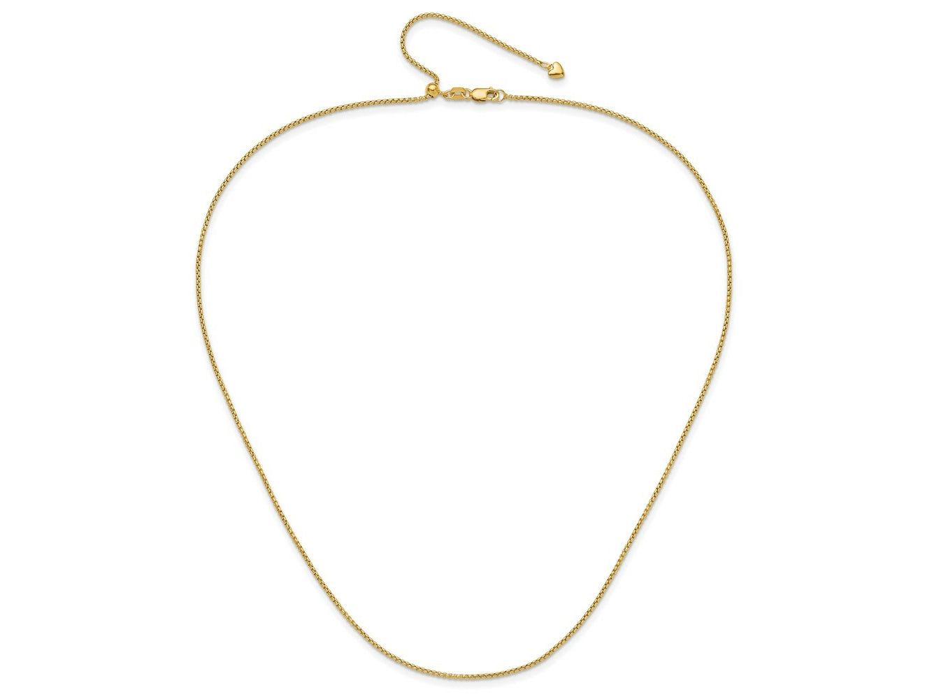FJC Finejewelers 14 kt Yellow Gold Adjustable Round Box Chain 22 Inches x 1.35 mm