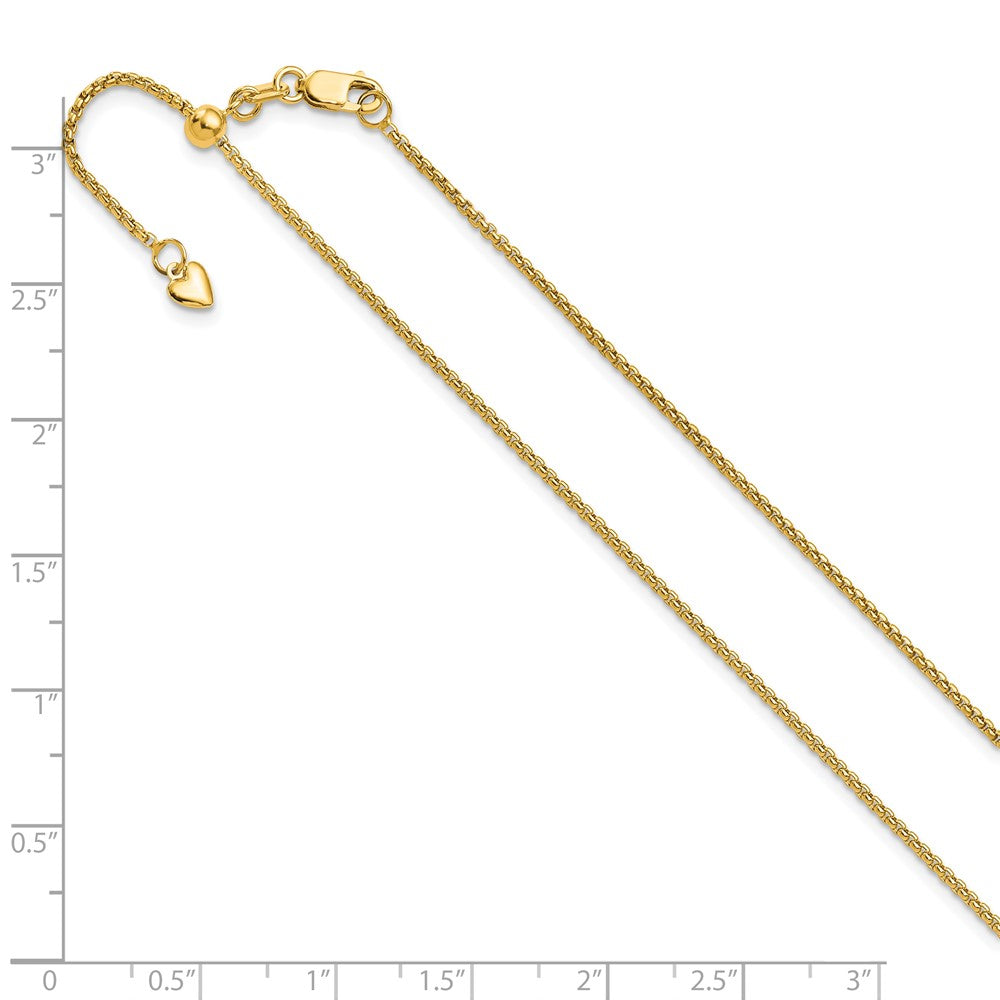 FJC Finejewelers 14 kt Yellow Gold Adjustable Round Box Chain 26 Inches x 1.35 mm