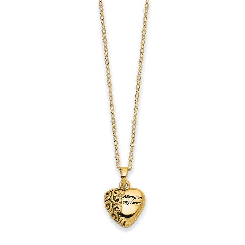 FJC Finejewelers 14 kt Yellow Gold Heart Remembrance Ash Holder Charm 19 x 15 mm