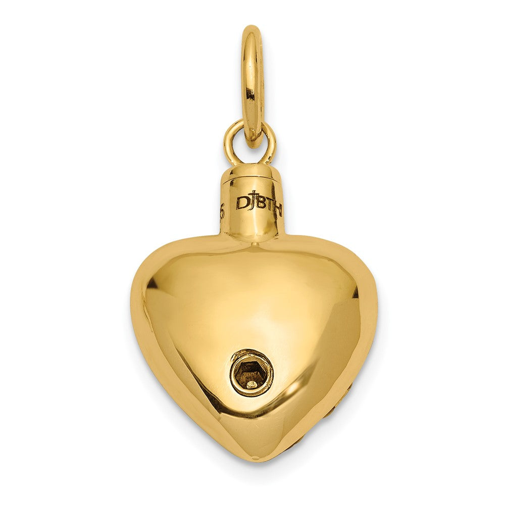 FJC Finejewelers 14 kt Yellow Gold Heart Remembrance Ash Holder Charm 19 x 15 mm