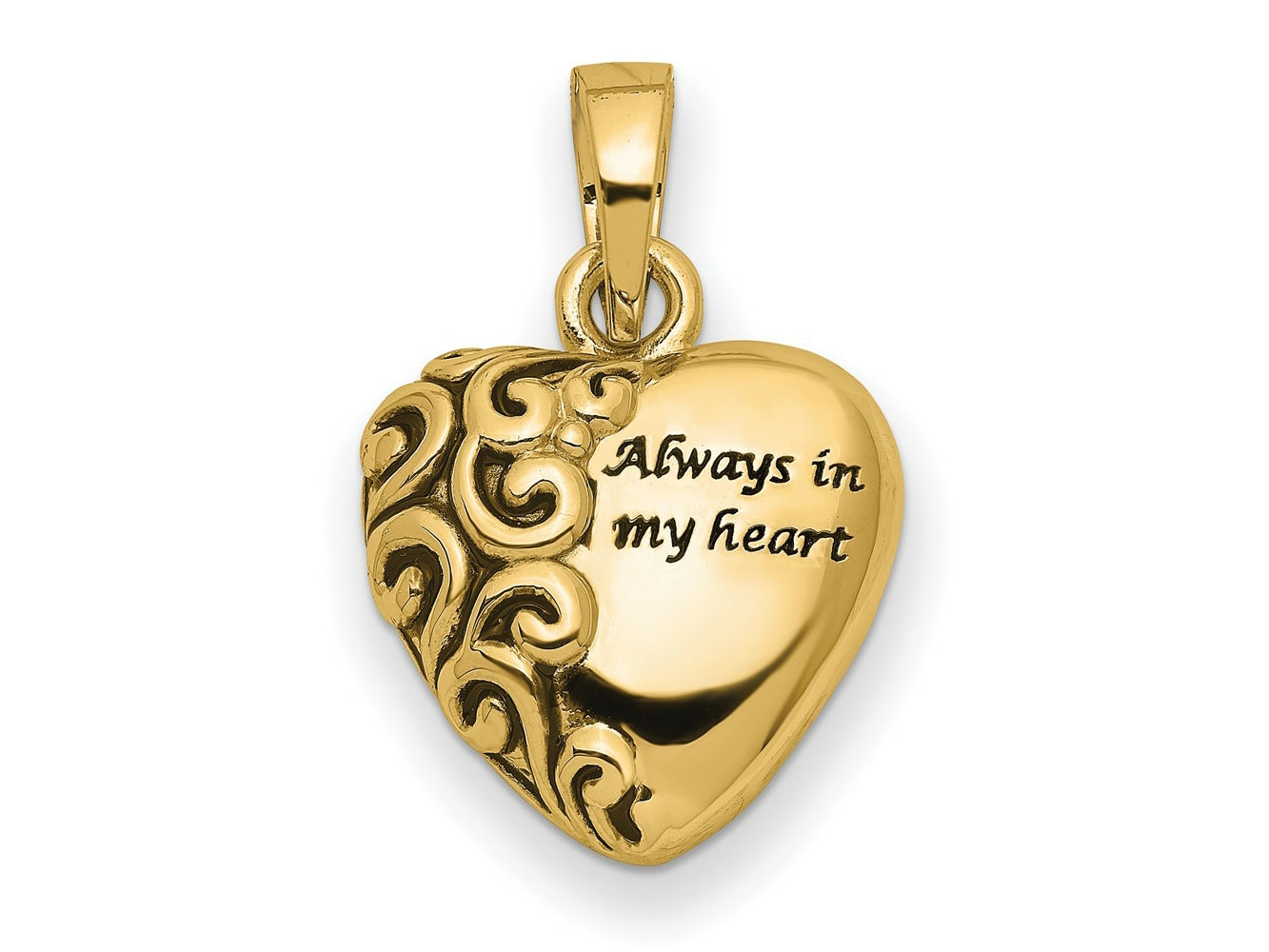 FJC Finejewelers 14 kt Yellow Gold Heart Remembrance Ash Holder Charm 19 x 15 mm