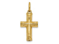 FJC Finejewelers 14 kt Yellow Gold Cross Ash Holder Charm 25 x 15 mm