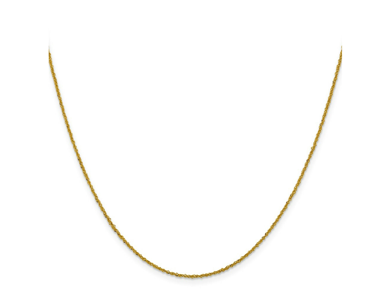 FJC Finejewelers 14 kt Yellow Gold Sparkle Singapore Chain 24 Inches x 1 mm