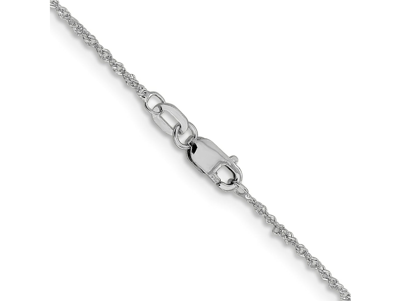 FJC Finejewelers 14 kt White Gold Sparkle Singapore Chain 22 Inches x 1 mm