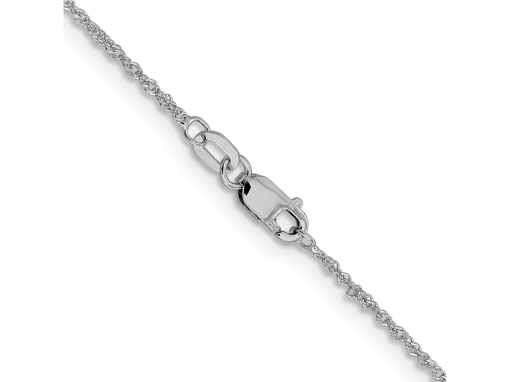 FJC Finejewelers 14 kt White Gold Sparkle Singapore Chain 24 Inches x 1 mm
