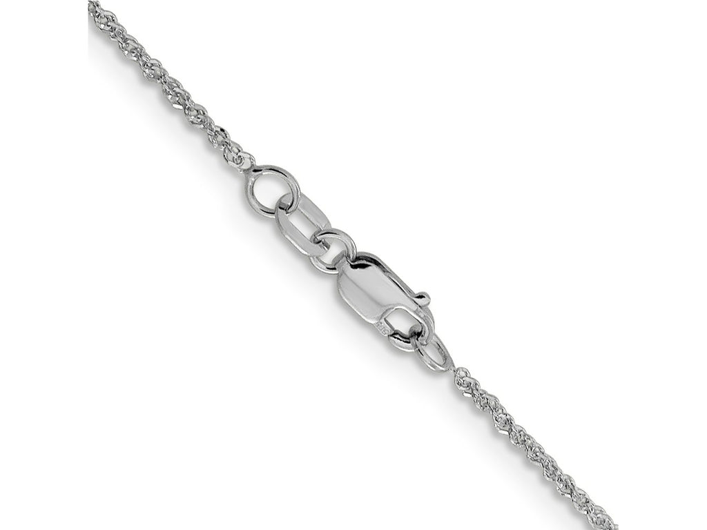 FJC Finejewelers 14 kt White Gold Sparkle Singapore Chain 24 Inches x 1.3 mm
