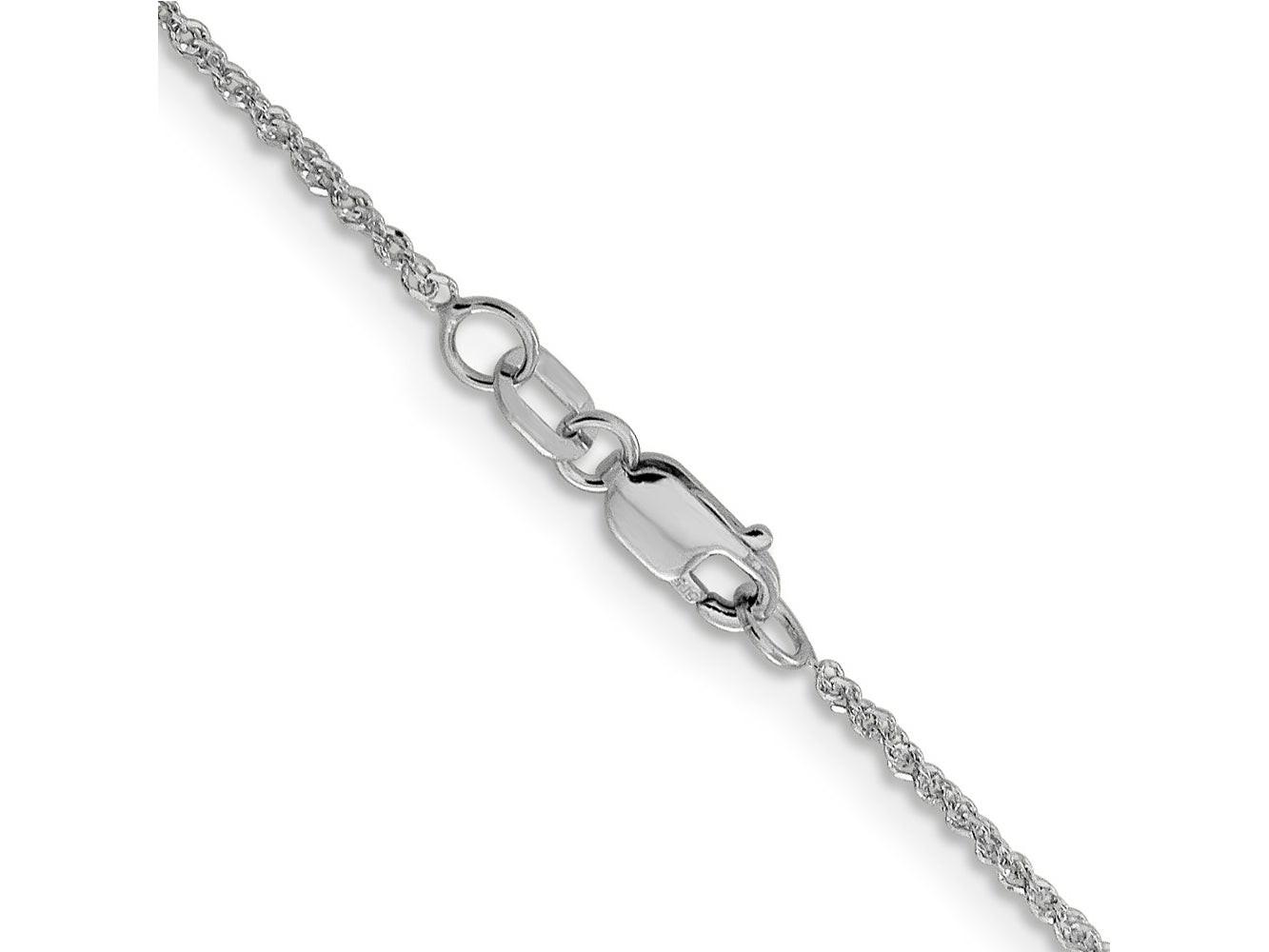 FJC Finejewelers 14 kt White Gold Sparkle Singapore Chain 24 Inches x 1.3 mm