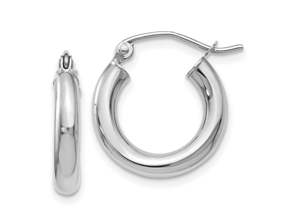 FJC Finejewelers 14 kt White Gold Hoops Earrings 17 mm x 16 mm
