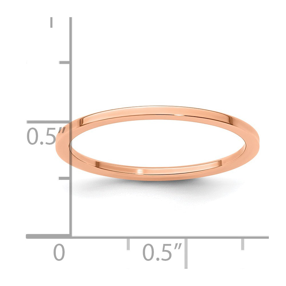 FJC Finejewelers 10 kt Rose Gold 1.2mm Flat Stackable Band Ring