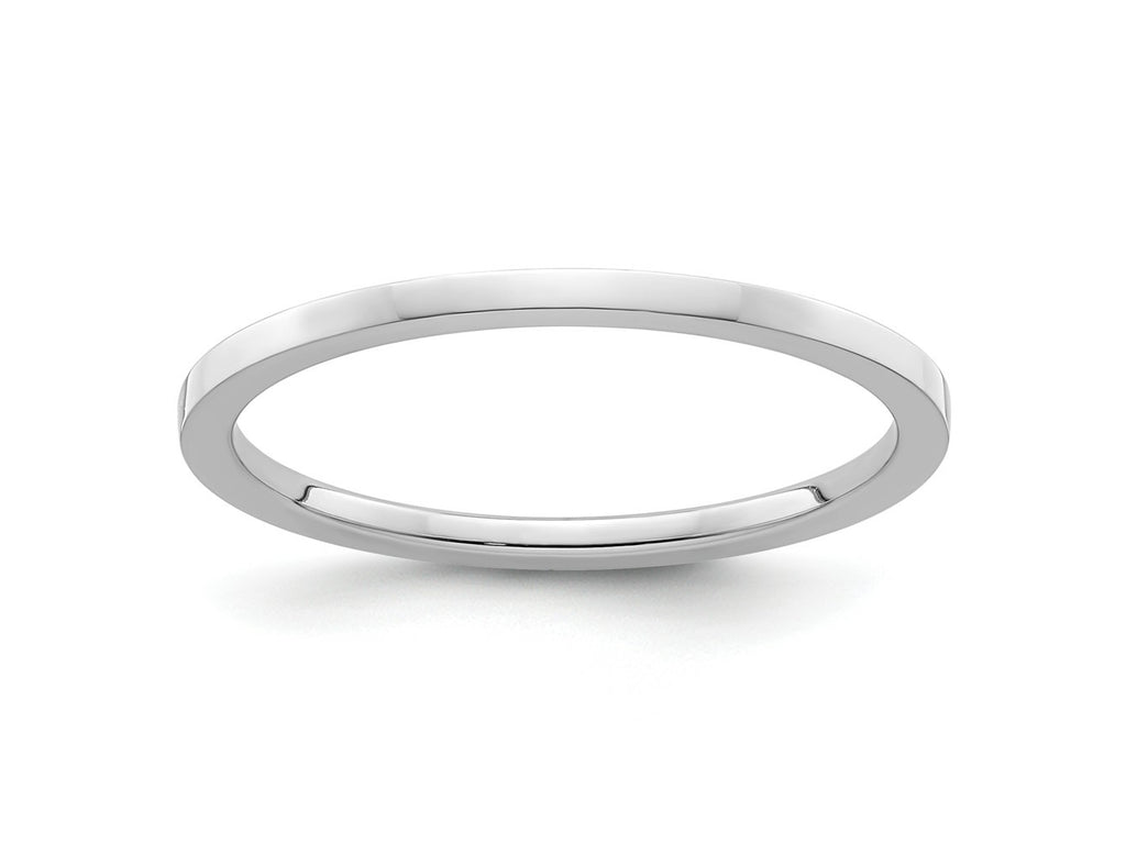 FJC Finejewelers 10 kt White Gold 1.2mm Flat Stackable Band Ring