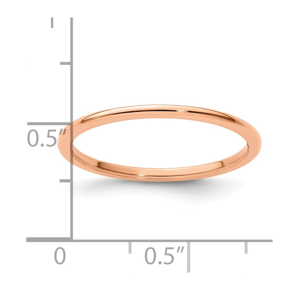 FJC Finejewelers 10 kt Rose Gold 1.2mm Half Round Stackable Band Ring