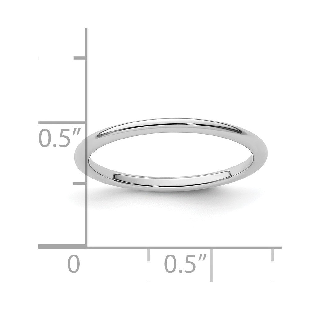 FJC Finejewelers 10 kt White Gold 1.2mm Half Round Stackable Band Ring