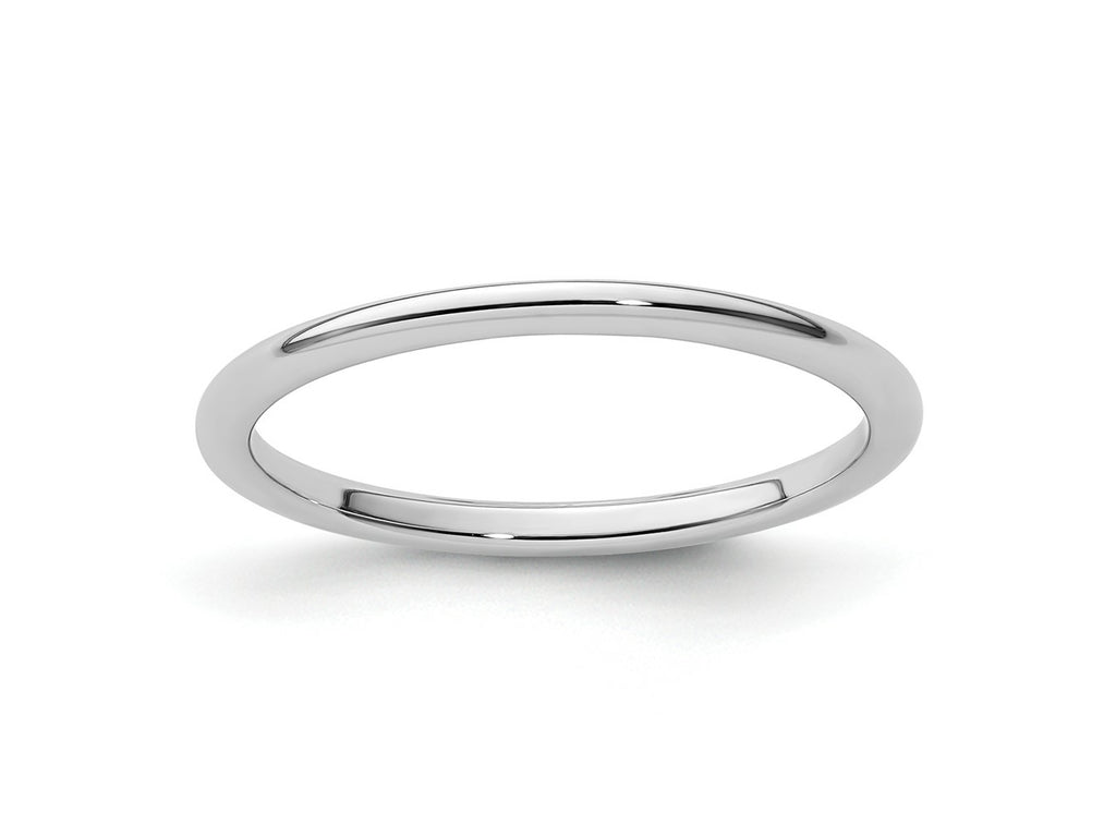FJC Finejewelers 10 kt White Gold 1.2mm Half Round Stackable Band Ring