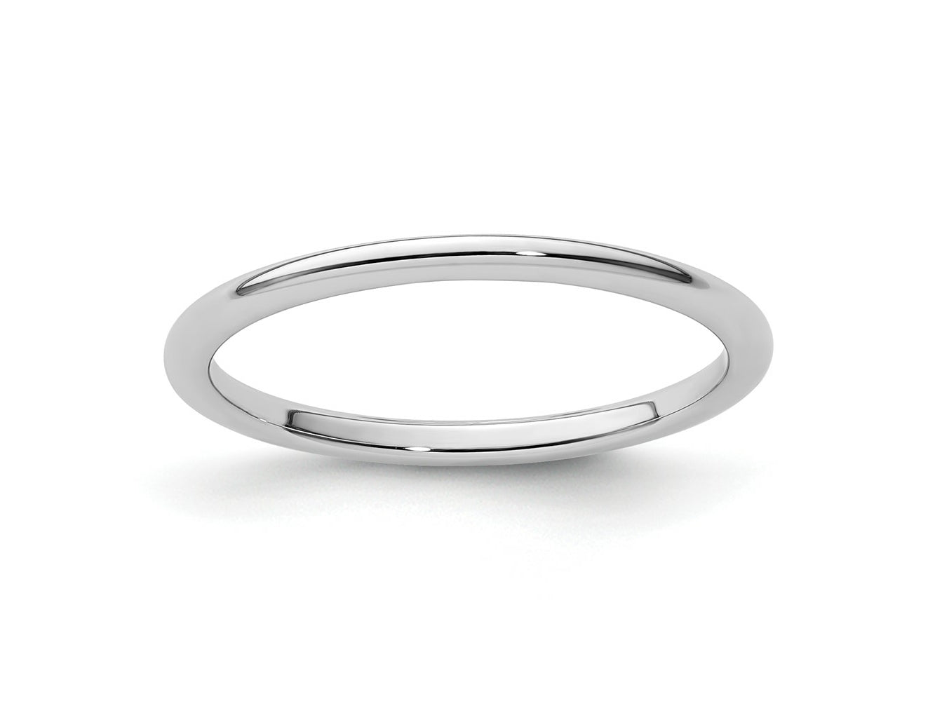 FJC Finejewelers 10 kt White Gold 1.2mm Half Round Stackable Band Ring