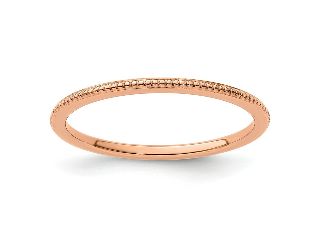 FJC Finejewelers 10 kt Rose Gold 1.2mm Bead Stackable Band Ring