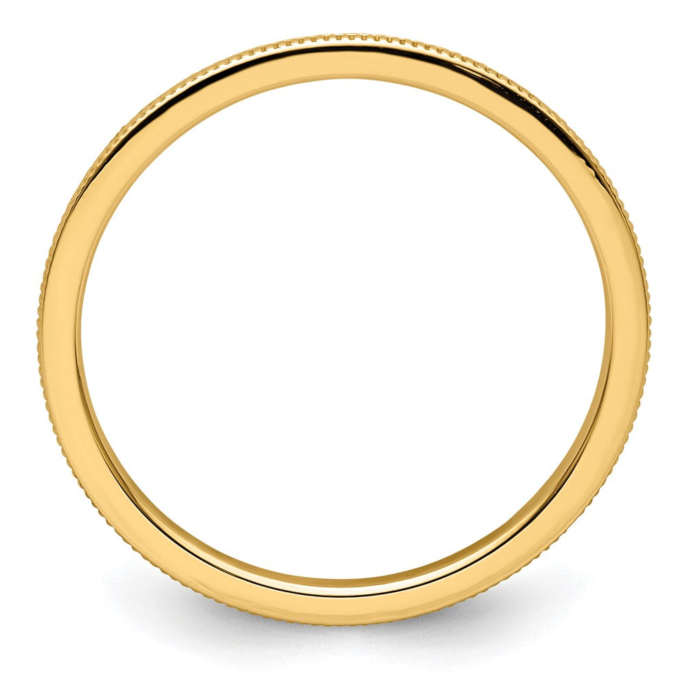 FJC Finejewelers 10 kt Yellow Gold 1.2mm Milgrain Stackable Band Ring