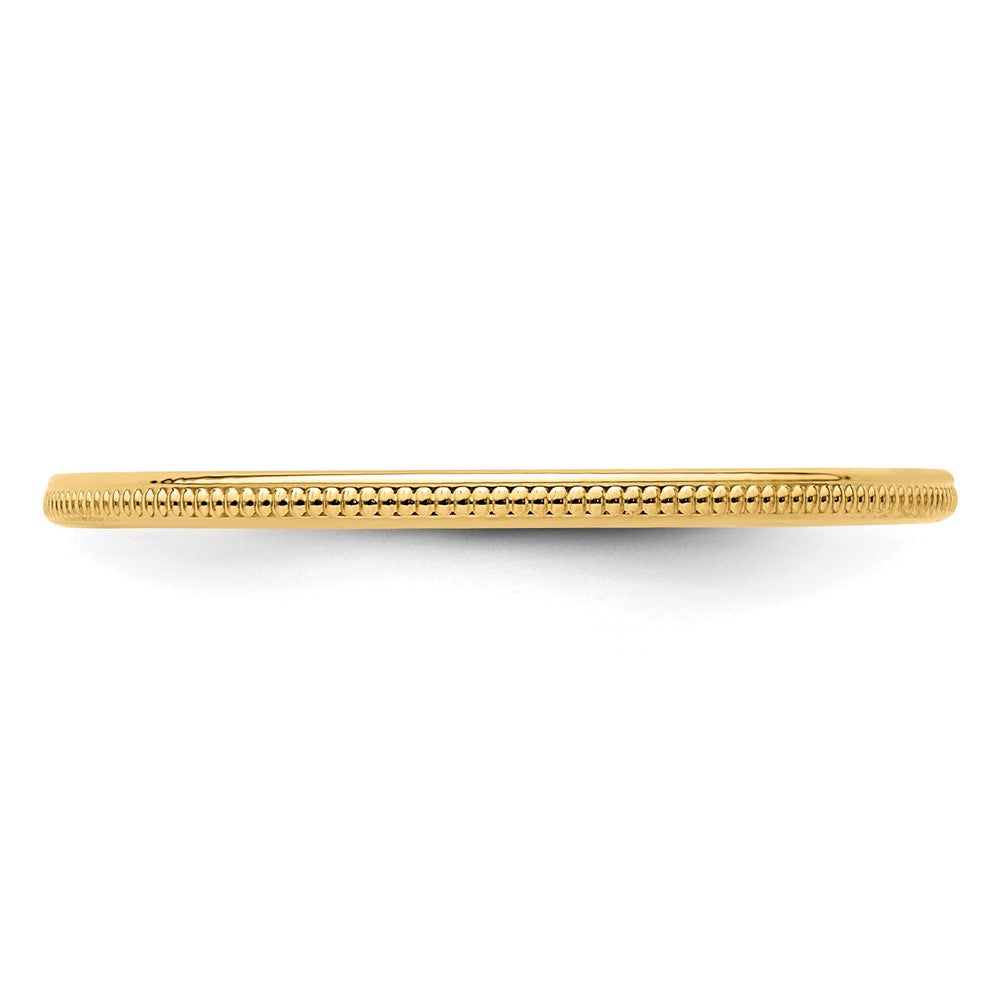 FJC Finejewelers 10 kt Yellow Gold 1.2mm Milgrain Stackable Band Ring
