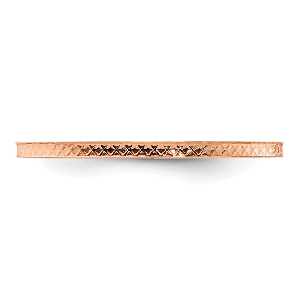 FJC Finejewelers 10 kt Rose Gold 1.2mm Criss-Cross Pattern stackable Band Ring