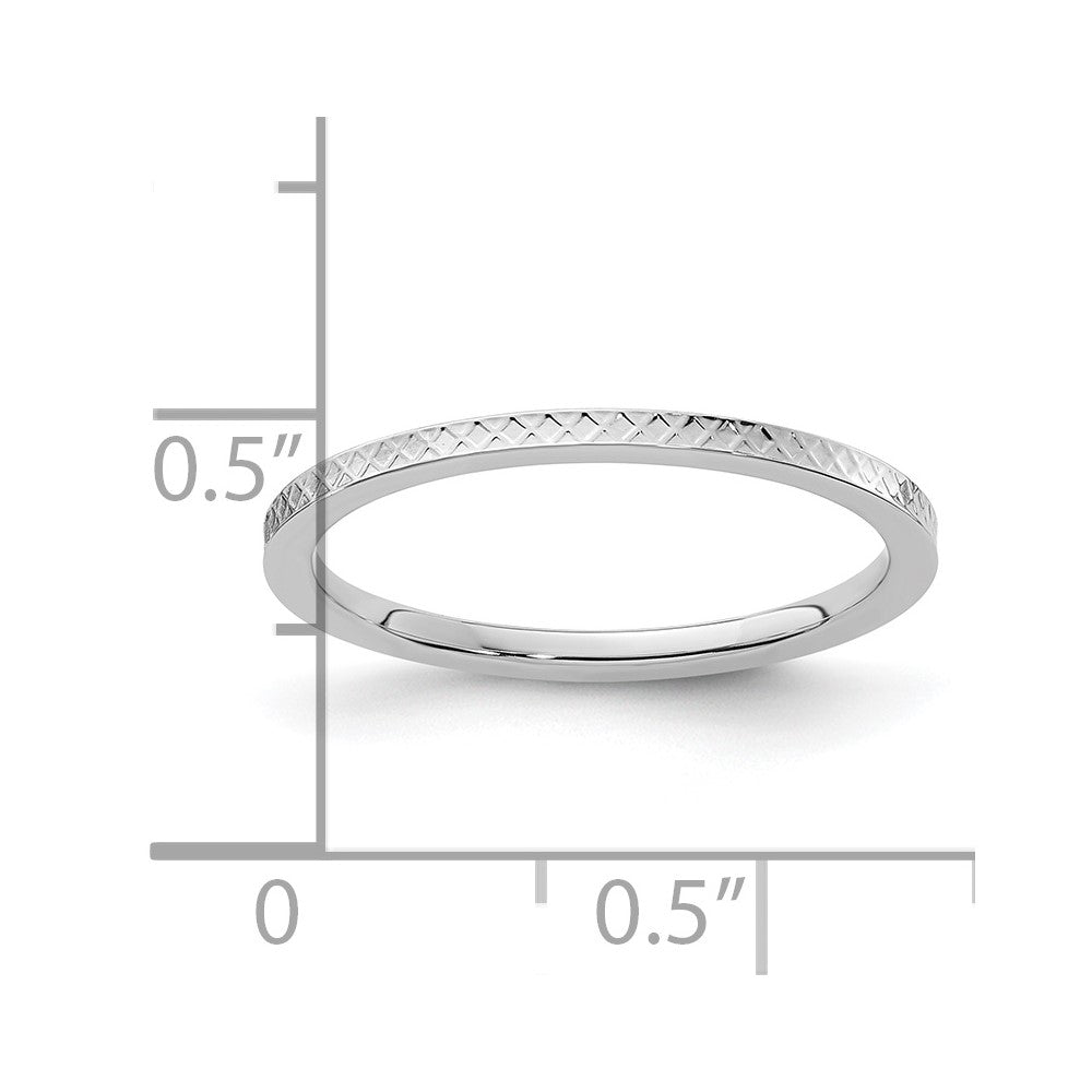 FJC Finejewelers 10 kt White Gold 1.2mm Criss-Cross Pattern Stackable Band Ring