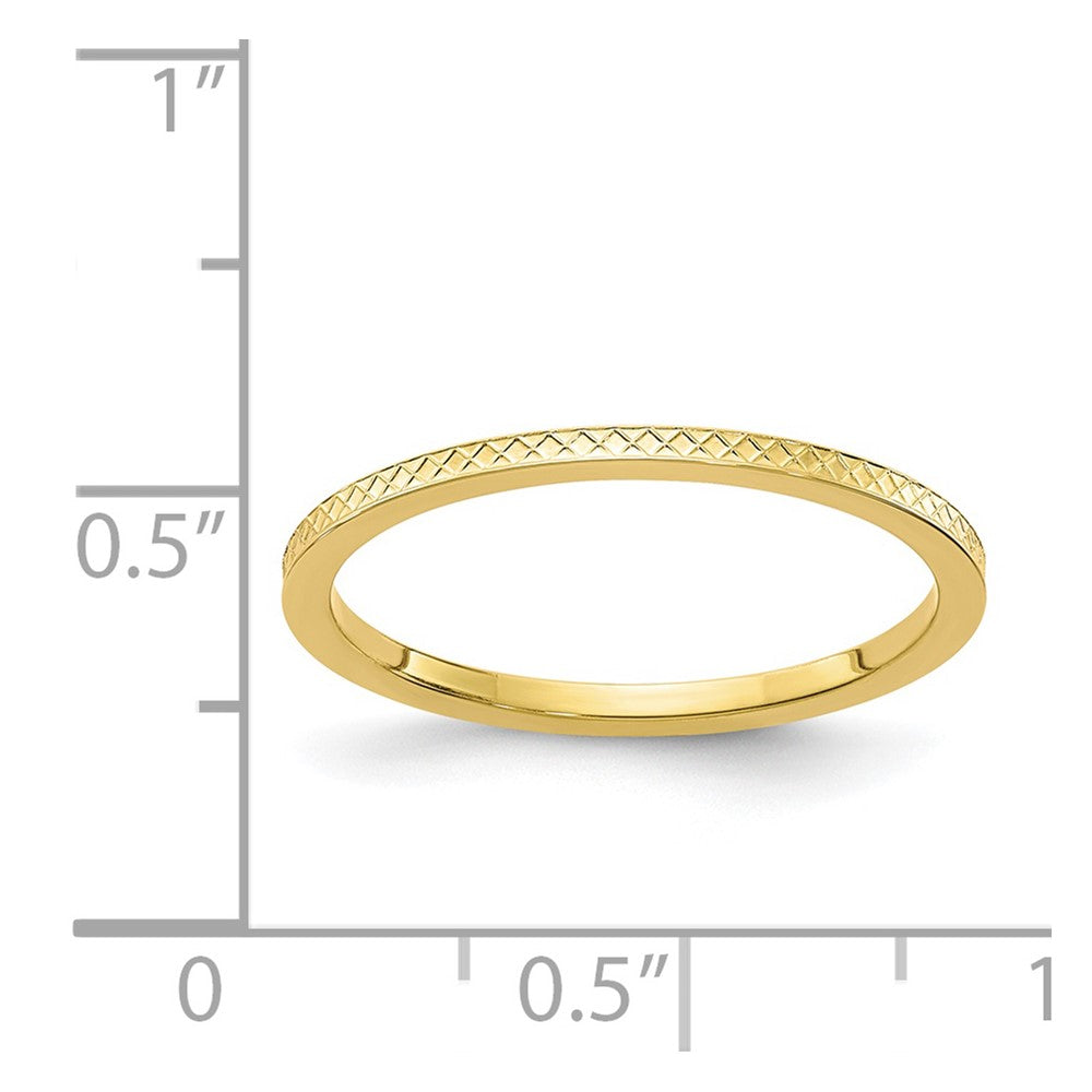 FJC Finejewelers 10 kt Yellow Gold 1.2mm Criss-Cross Pattern Stackable Band Ring