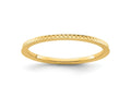 FJC Finejewelers 10 kt Yellow Gold 1.2mm Criss-Cross Pattern Stackable Band Ring