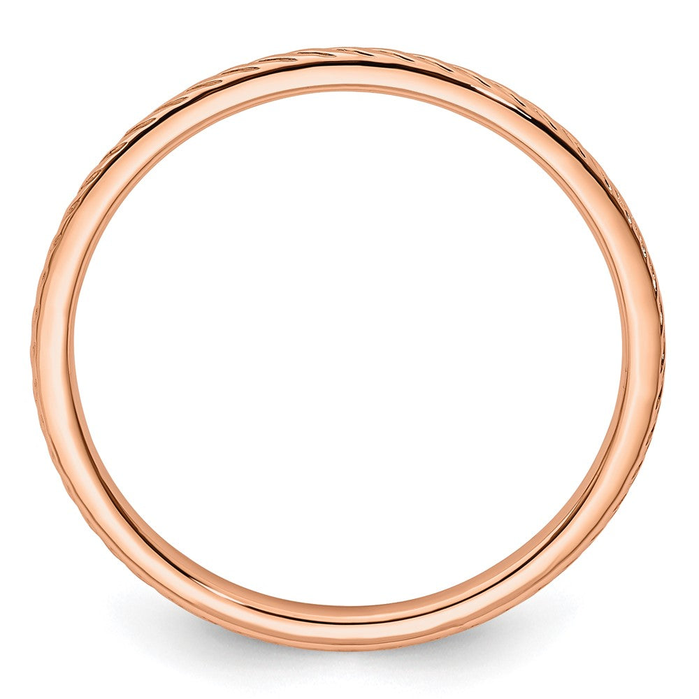 FJC Finejewelers 10 kt Rose Gold 1.2mm Twisted Wire Pattern Stackable Band Ring