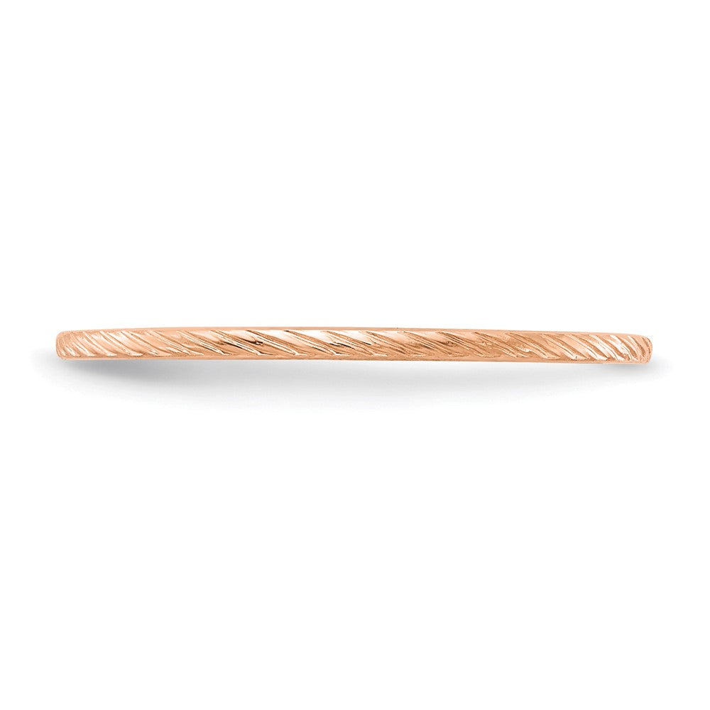 FJC Finejewelers 10 kt Rose Gold 1.2mm Twisted Wire Pattern Stackable Band Ring