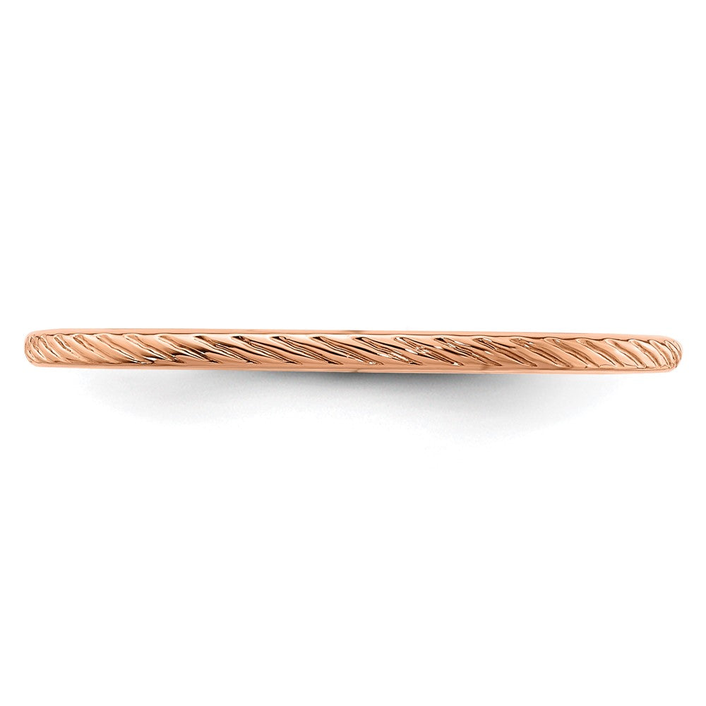 FJC Finejewelers 10 kt Rose Gold 1.2mm Twisted Wire Pattern Stackable Band Ring