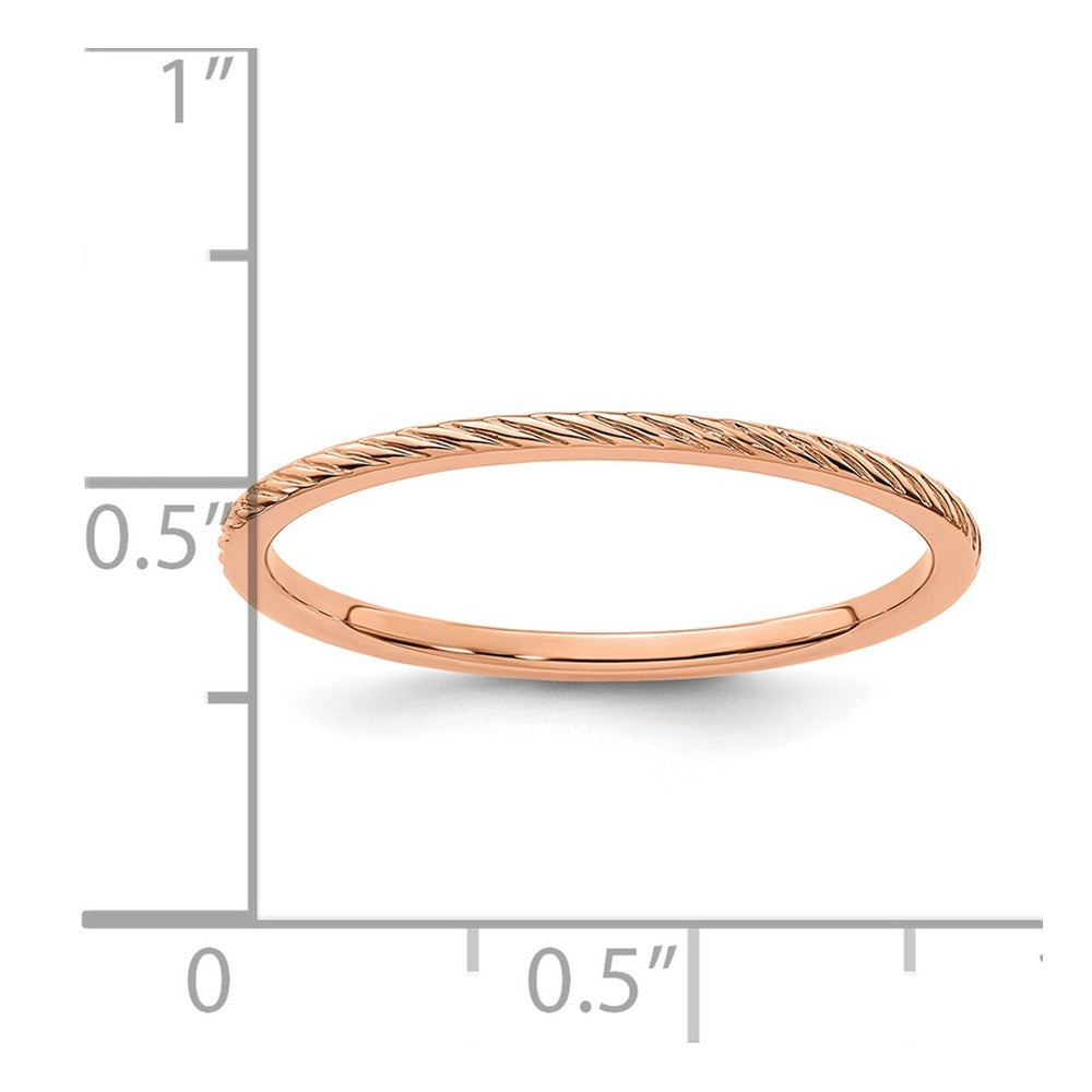 FJC Finejewelers 10 kt Rose Gold 1.2mm Twisted Wire Pattern Stackable Band Ring