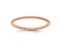 FJC Finejewelers 10 kt Rose Gold 1.2mm Twisted Wire Pattern Stackable Band Ring