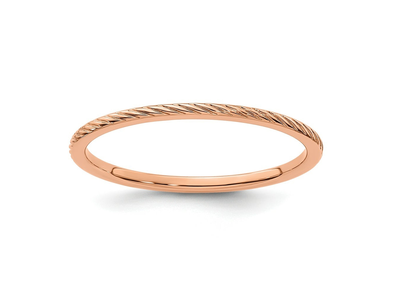 FJC Finejewelers 10 kt Rose Gold 1.2mm Twisted Wire Pattern Stackable Band Ring