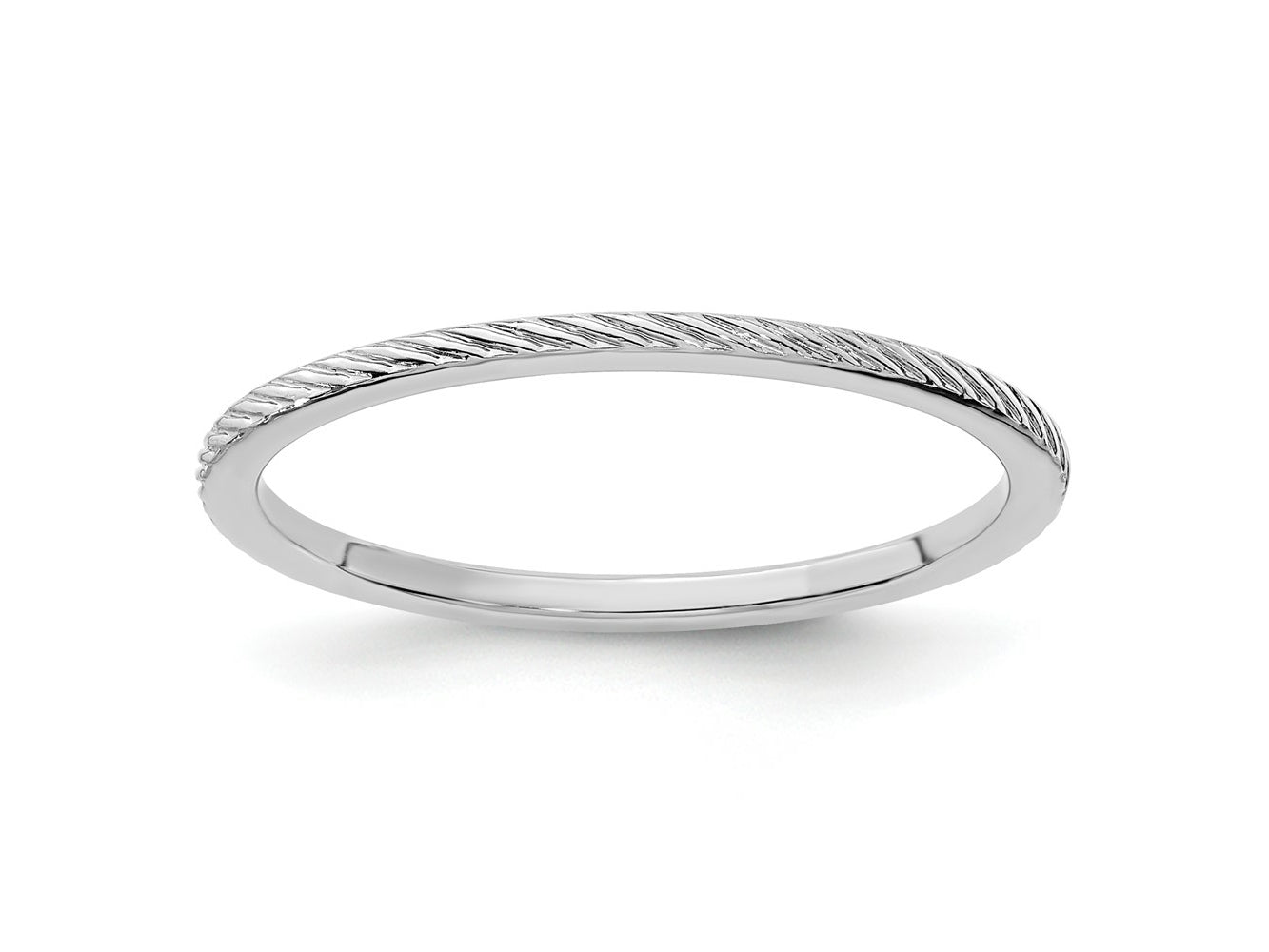 FJC Finejewelers 10 kt White Gold 1.2mm Twisted Wire Pattern Stackable Band Ring
