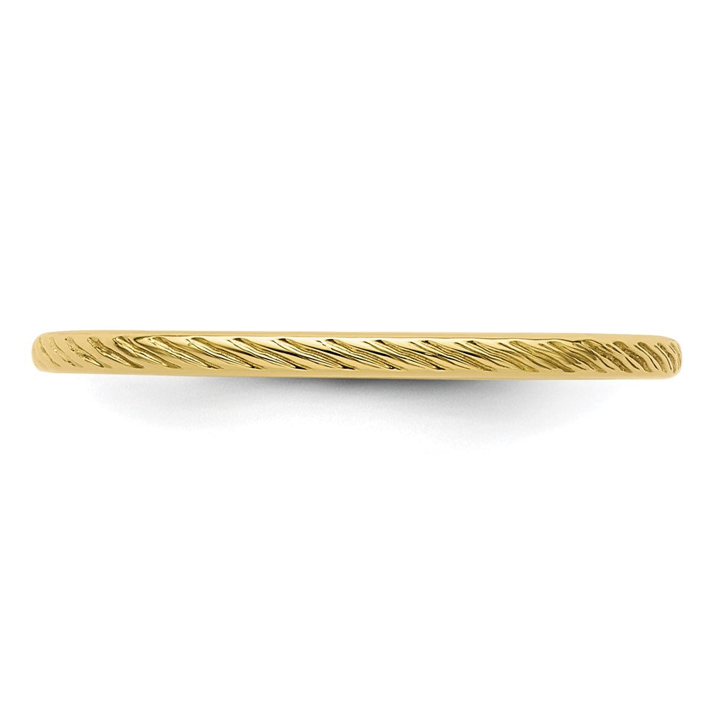 FJC Finejewelers 10 kt Yellow Gold 1.2mm Twisted Wire Pattern Stackable Band Ring