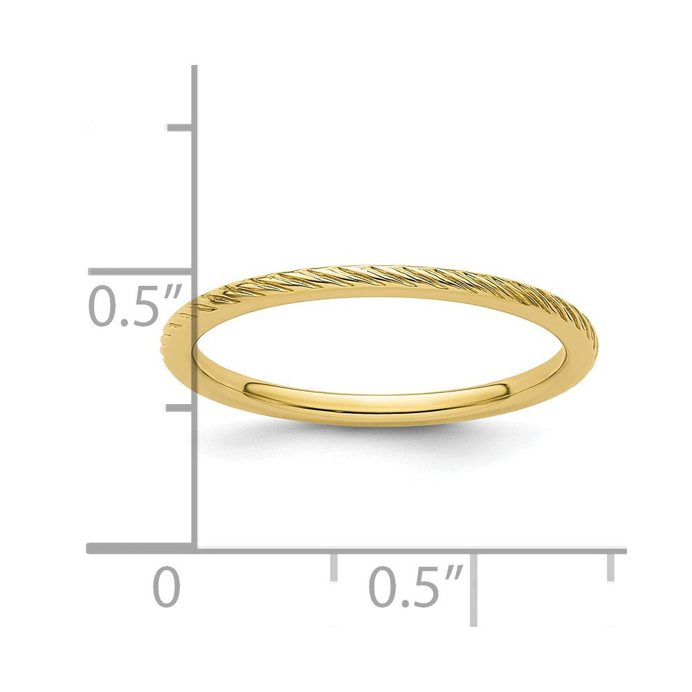 FJC Finejewelers 10 kt Yellow Gold 1.2mm Twisted Wire Pattern Stackable Band Ring