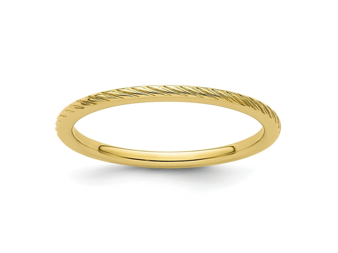 FJC Finejewelers 10 kt Yellow Gold 1.2mm Twisted Wire Pattern Stackable Band Ring