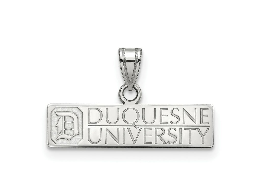LogoArt 10 kt White Gold Duquesne University Medium Charm 18 x 18 mm