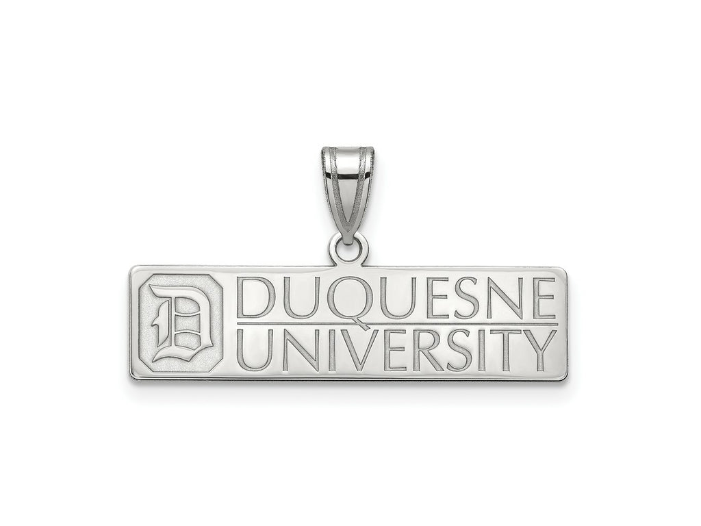 LogoArt 10 kt White Gold Duquesne University Large Charm 24 x 27 mm