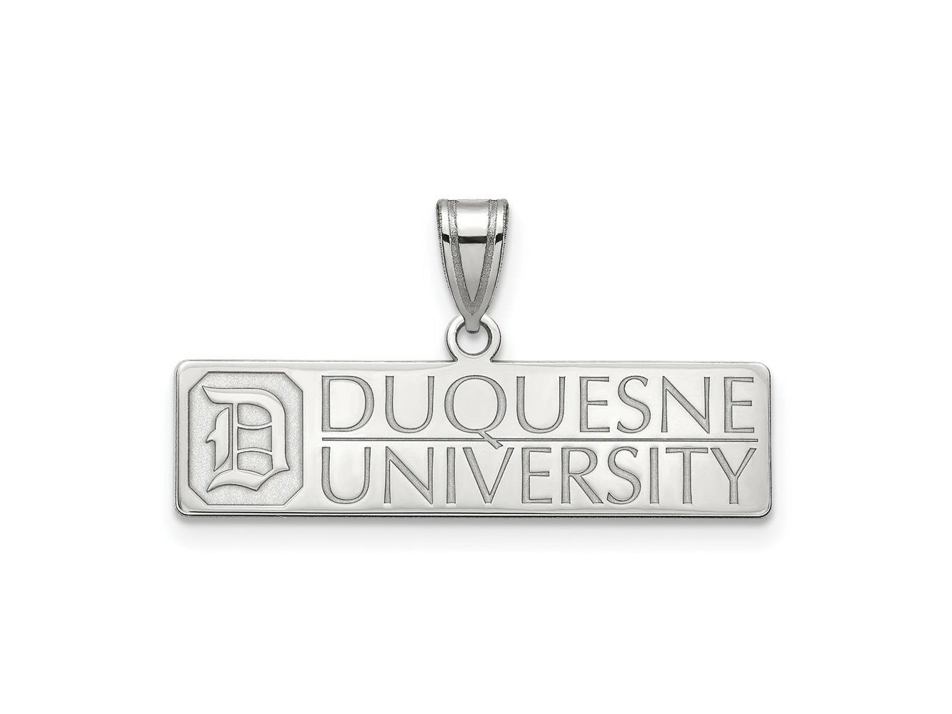 LogoArt 10 kt White Gold Duquesne University Large Charm 24 x 27 mm