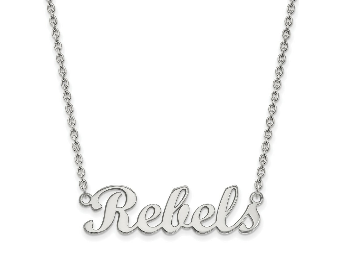 LogoArt 10 kt White Gold University of Mississippi Small Pendant Necklace