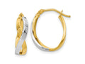 FJC Finejewelers 14 kt Two Tone Gold Two-tone Polished Hinged Hoop Earrings 18 mm x 14 mm