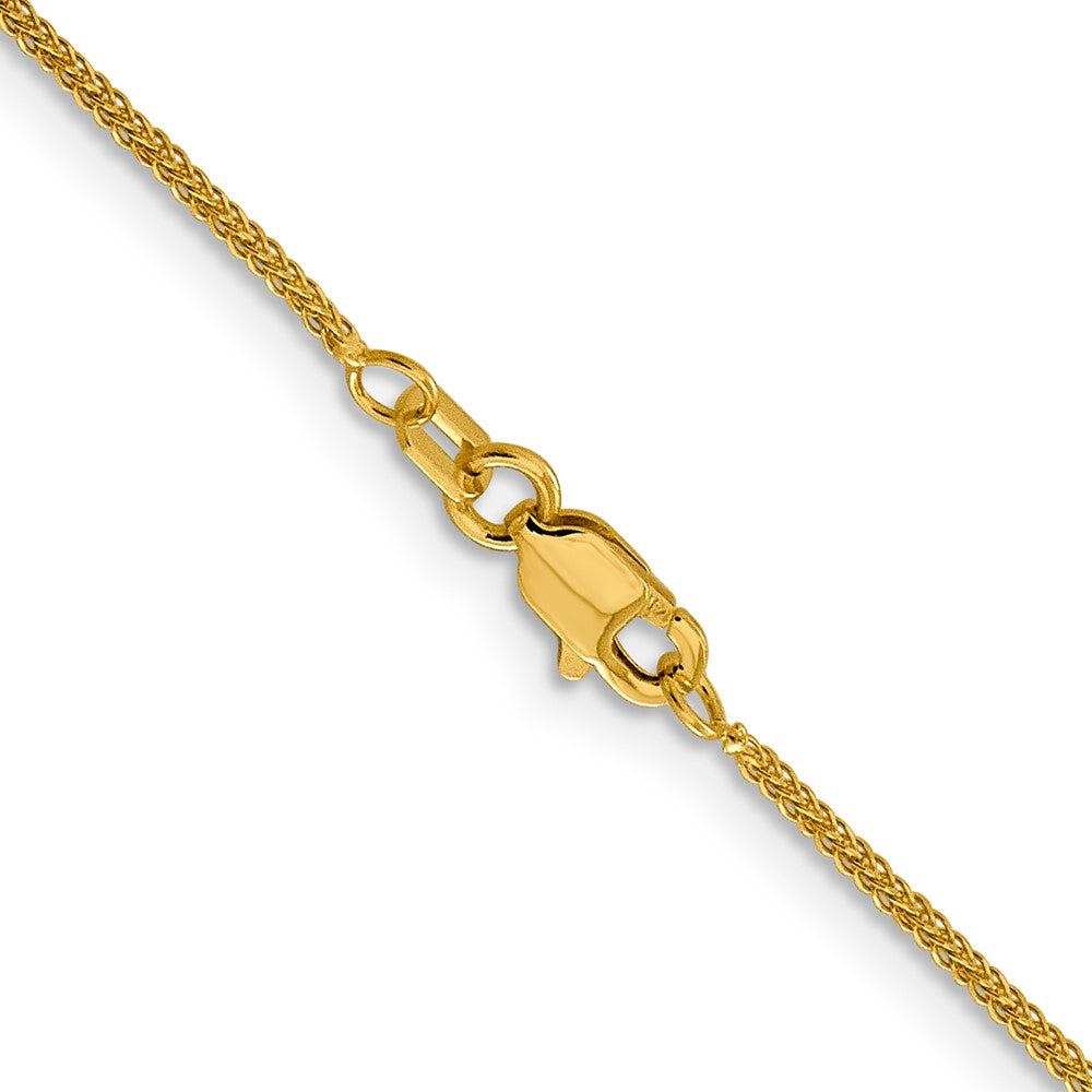 FJC Finejewelers 14 kt Yellow Gold Spiga Bright Cut Quadra Wheat Chain 22 Inches x 0.8 mm