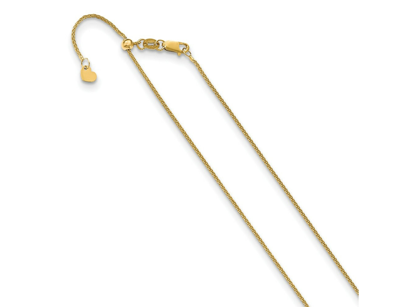 FJC Finejewelers 14 kt Yellow Gold Spiga Adjustable 1mm Wheat Chain 26 Inches x 1.35 mm