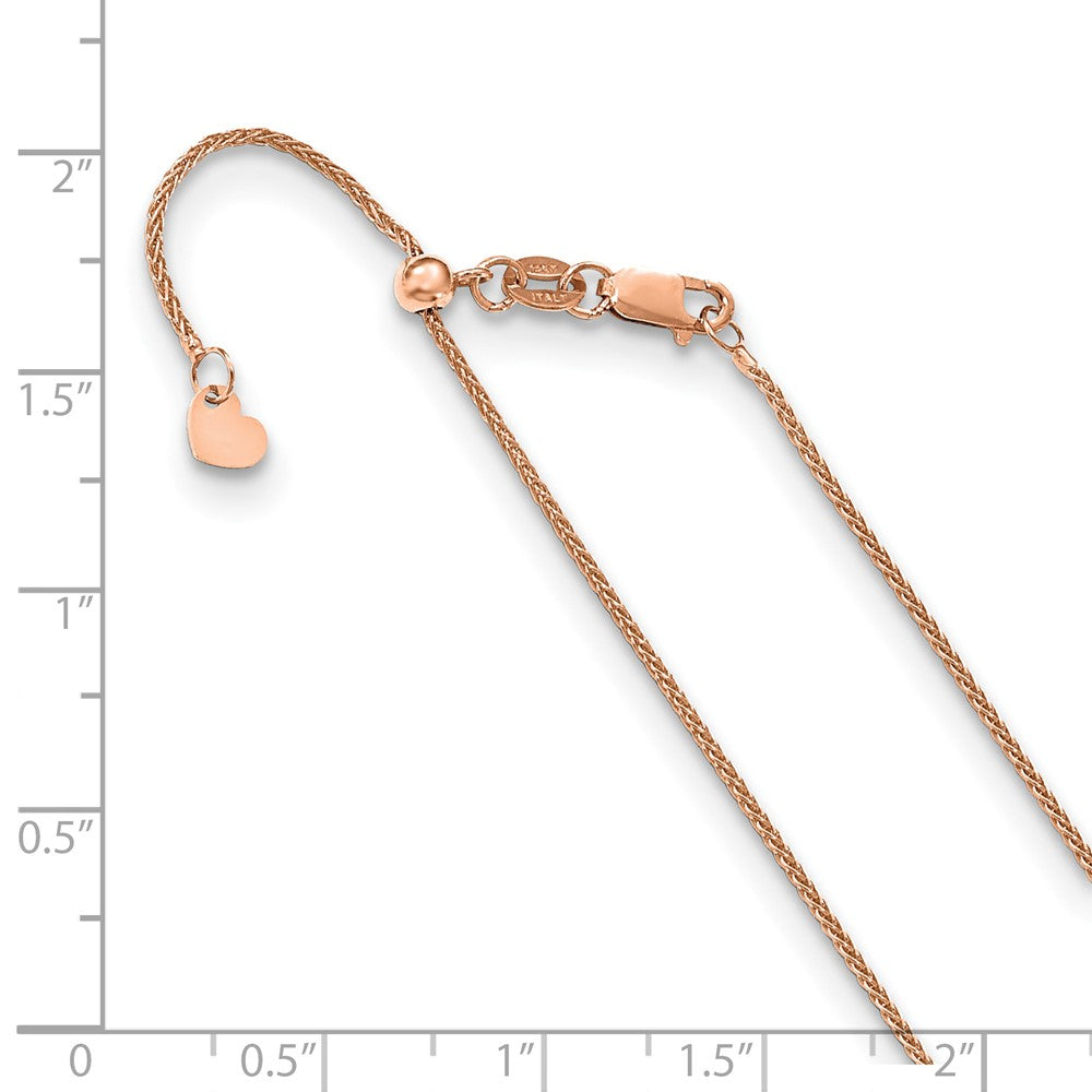 FJC Finejewelers 14 kt Rose Gold Spiga Adjustable Wheat Chain 22 Inches x 1 mm
