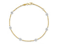 FJC Finejewelers 14 kt Two Tone Gold Cable Anklet 10 Inches x 1 mm