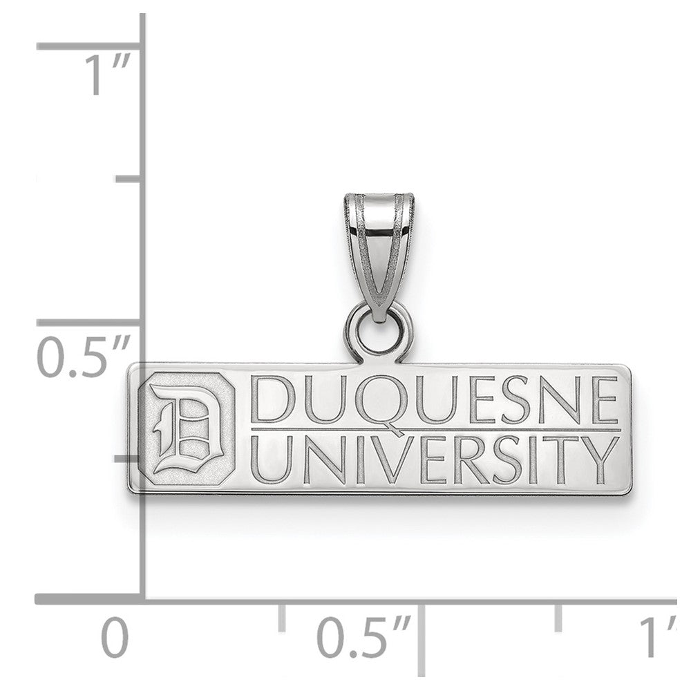 LogoArt 14 kt White Gold Duquesne University Medium Charm 18 mm