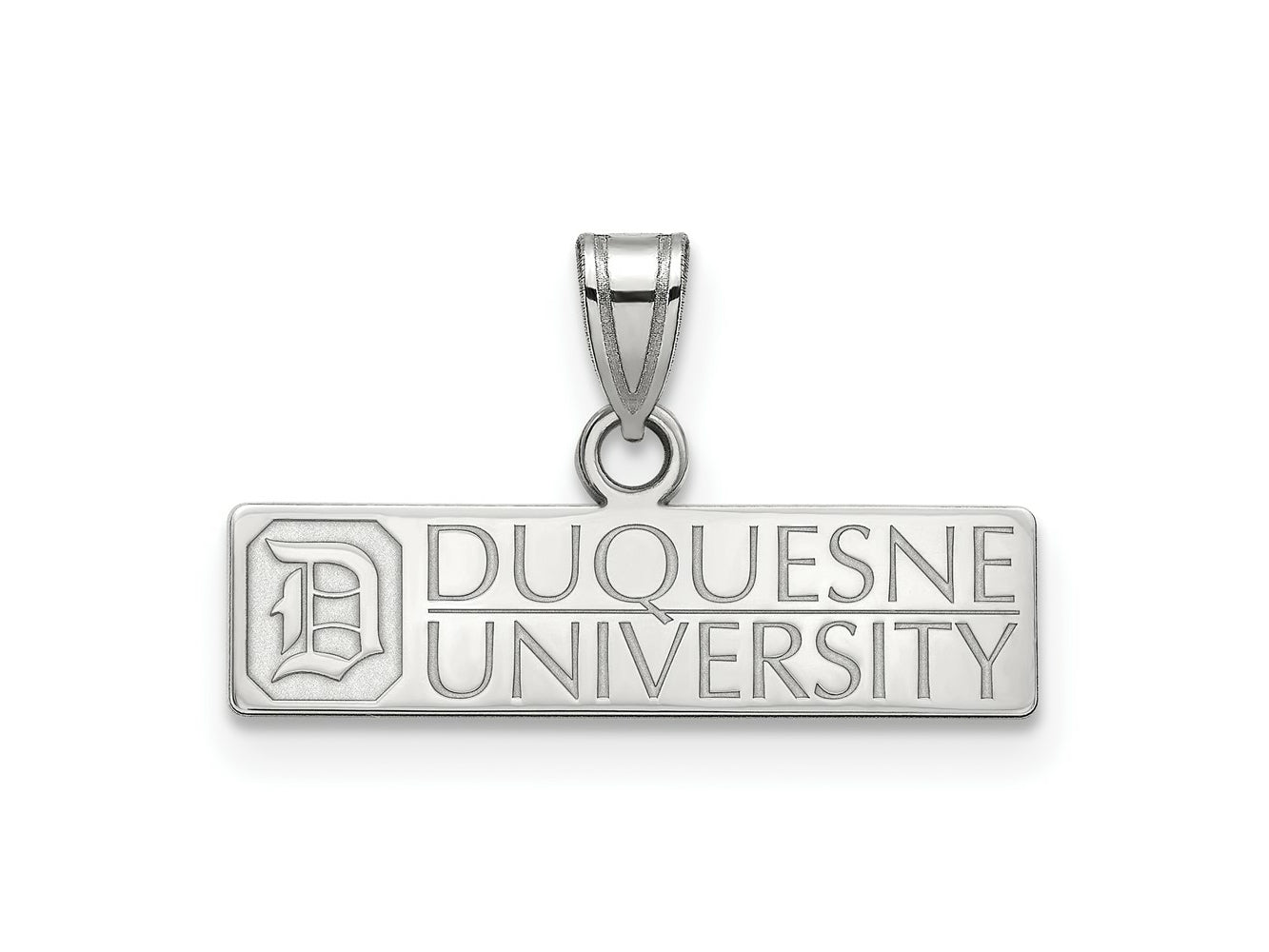 LogoArt 14 kt White Gold Duquesne University Medium Charm 18 mm