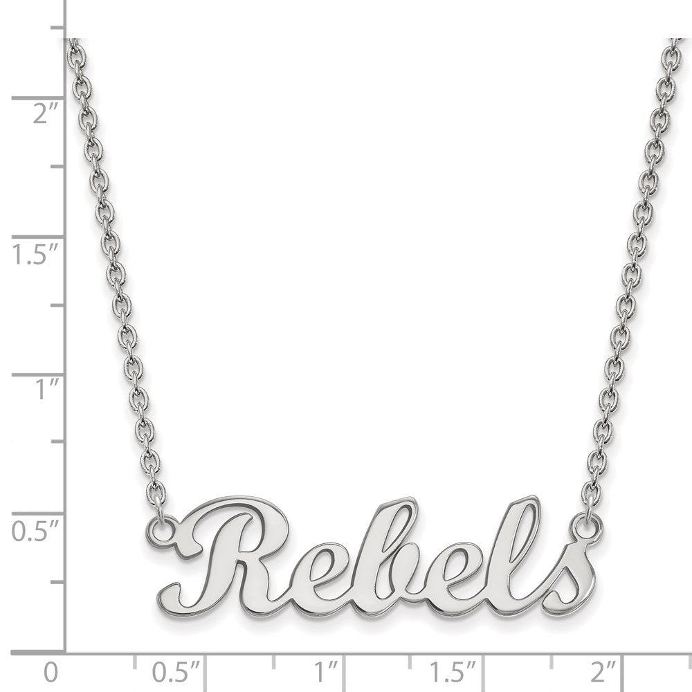 LogoArt 14 kt White Gold University of Mississippi Small Pendant
